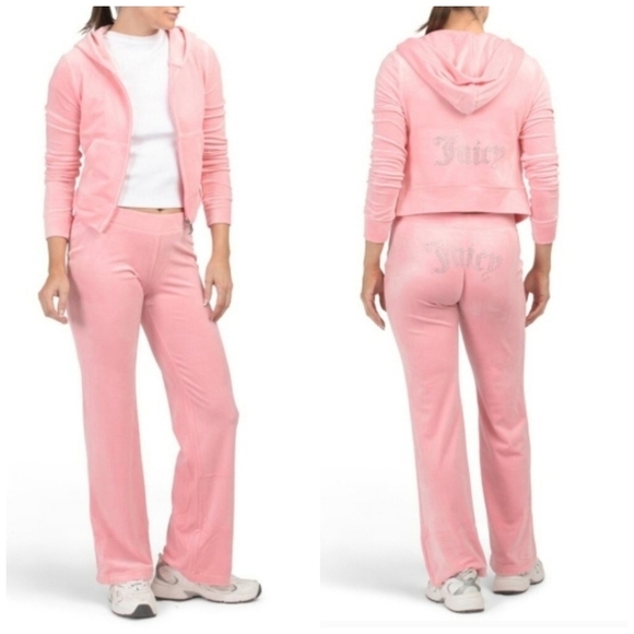 Juicy Couture Pants - 💕🔹️JUICY COUTURE🔹️ Flamingo Classic Velour Track Suit Joggers Sweats